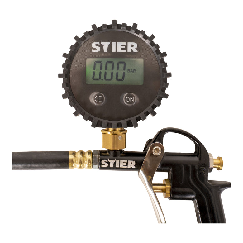 STIER tire pressure gauge Measuring range: 0 to 11 bar Hose length 350 mm