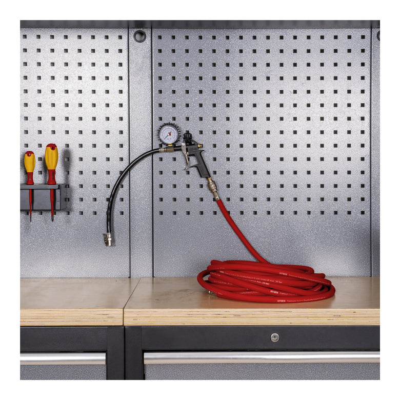 STIER Reifenfüll-Messgerät SRF Messbereich 0 bis 15 bar Druckluft-Reifenprüfer