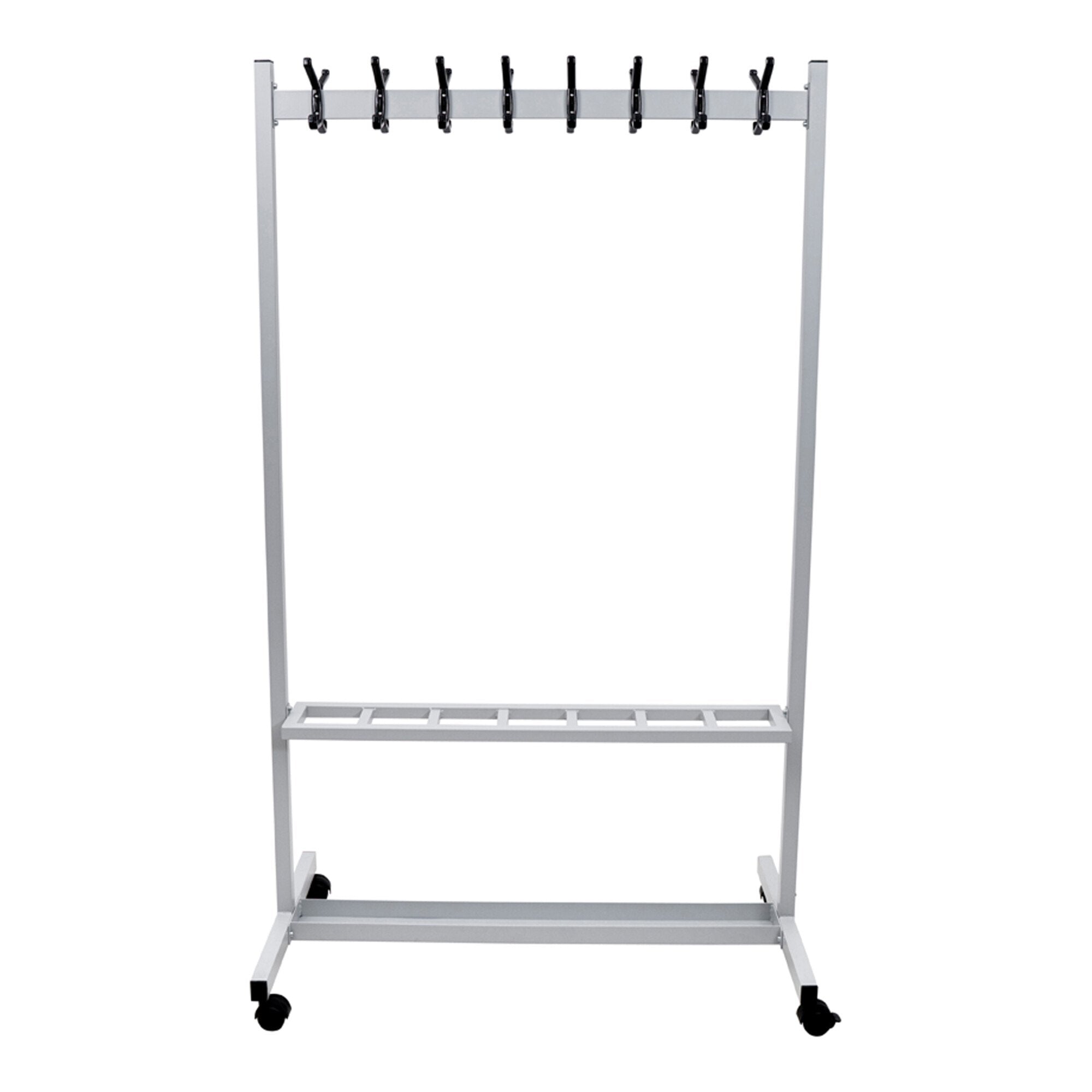 STIER coat rack powder-coated 16 hooks flexible with castors for