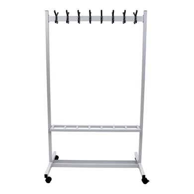 STIER coat rack powder-coated 16 hooks flexible with castors for