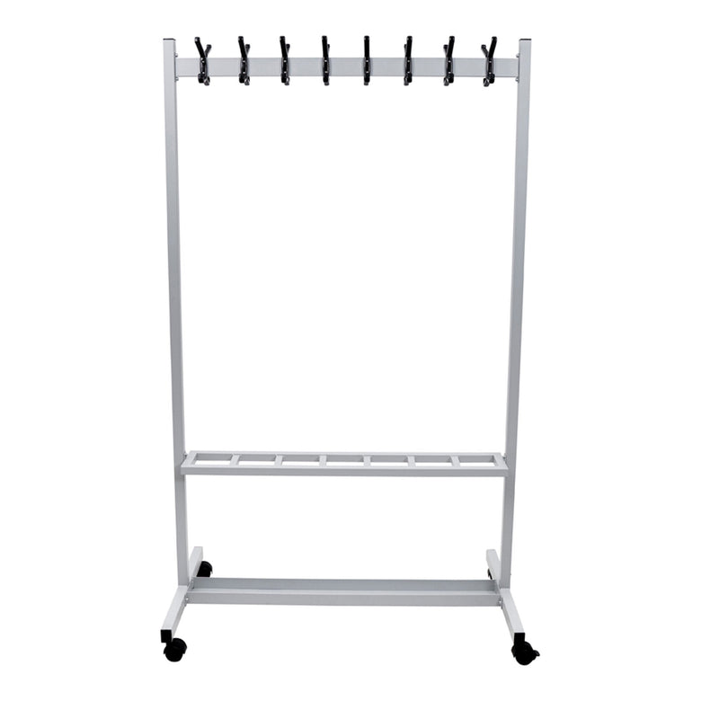 STIER coat rack powder-coated 16 hooks flexible with castors for