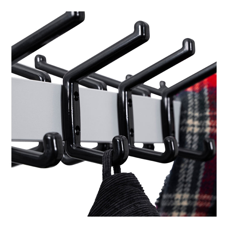 STIER coat rack powder-coated 16 hooks flexible with castors for