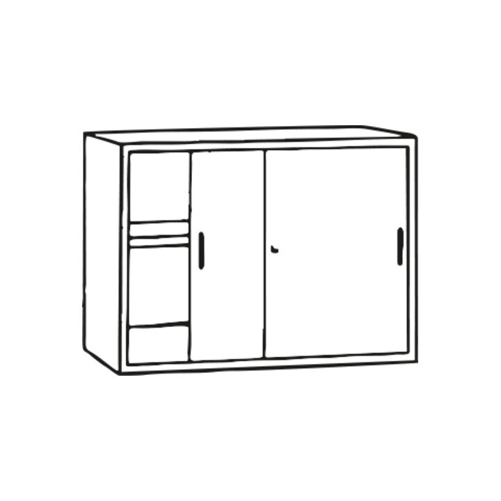 STIER Schiebetürenschrank HxBxT 750x1200x420mm lichtgrau