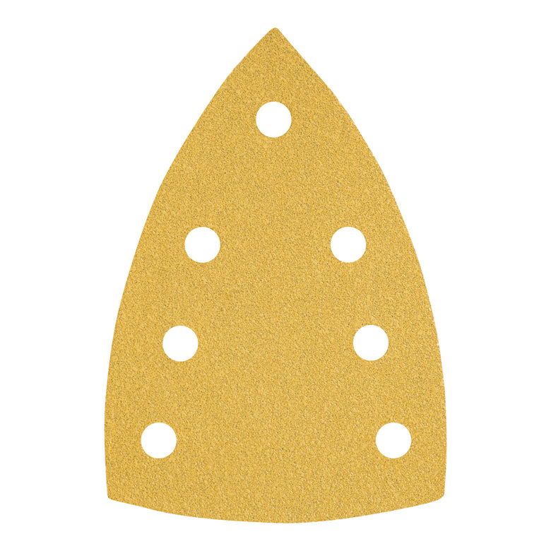 STIER Universal Delta Sanding Sheets | 100 x 150 | P60 | 50 pcs. | 7-hole | Corundum | Latex-containing, sturdy D-paper