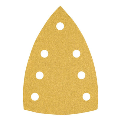 STIER Universal Delta Sanding Sheets | 100 x 150 | P60 | 50 pcs. | 7-hole | Corundum | Latex-containing, sturdy D-paper