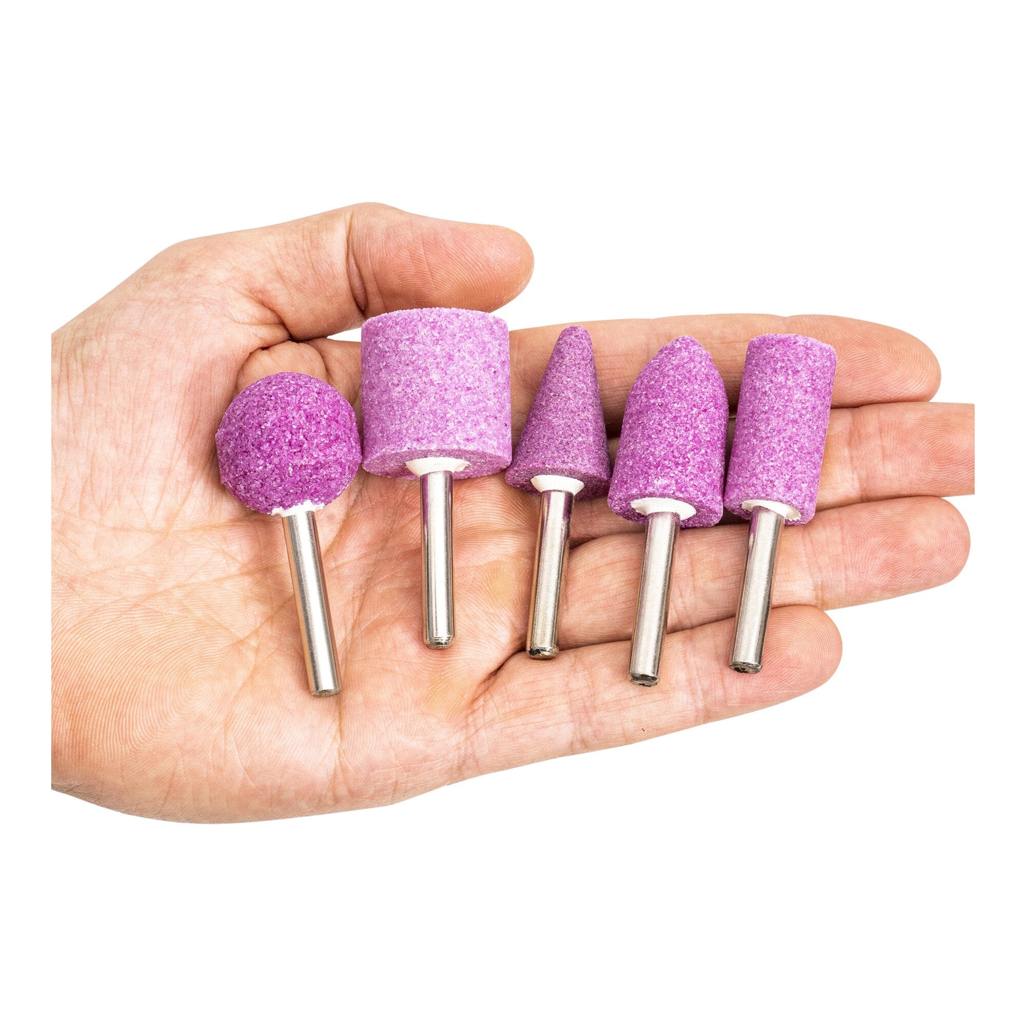 STIER Schleifstifte-Satz 5-teilig Edelkorund 6 mm für Metalle Stahl und