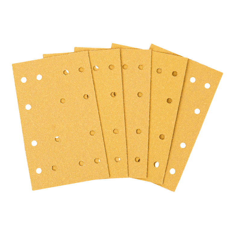 STIER Schleifstreifen Universal 80 x 133 | P120 | 50 Stk. | 14-Loch | Korund | Latexhaltiges stabiles D-Papier