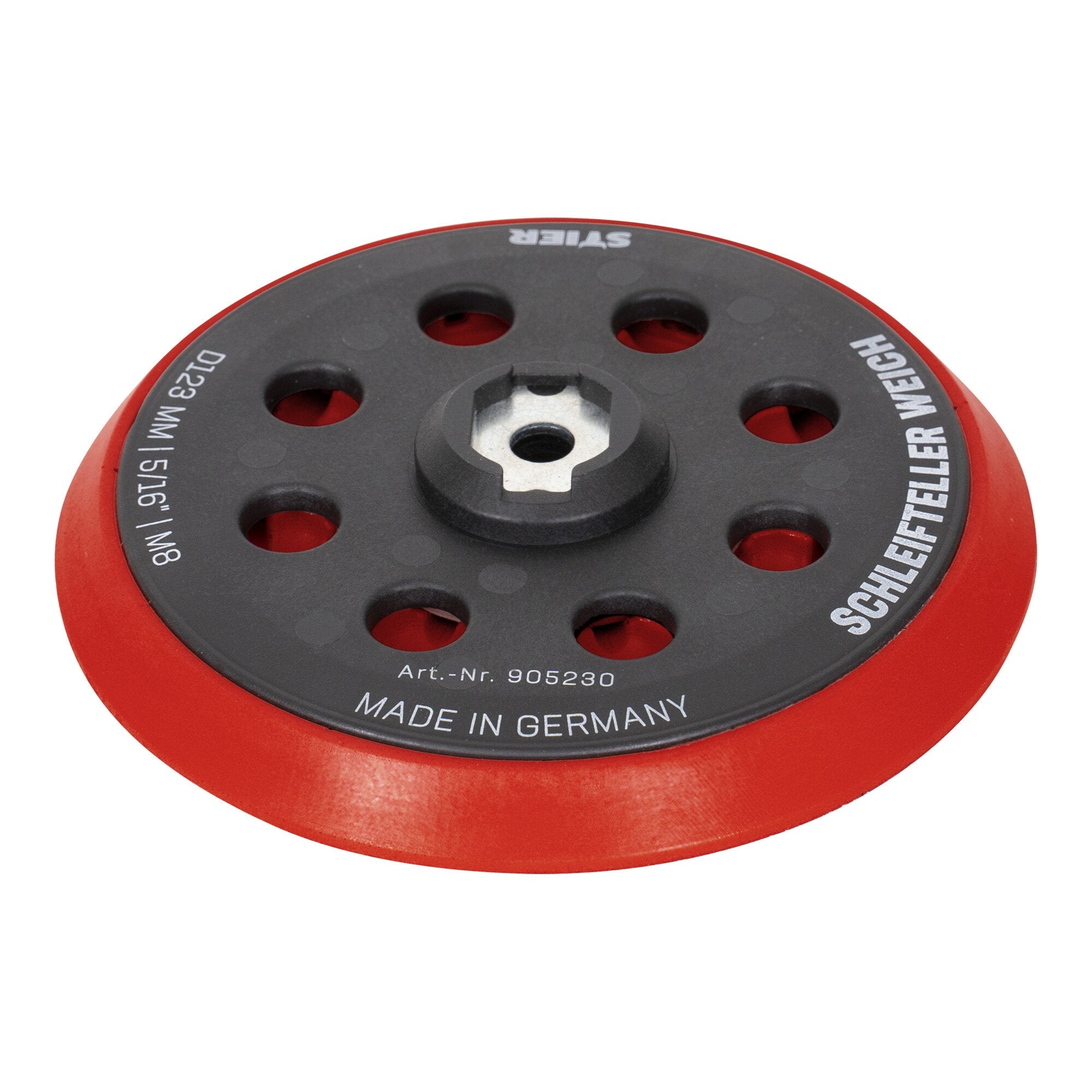 STIER Schleifteller Stützteller weich D123mm 5/16“ M8 für Exzenterschleifer