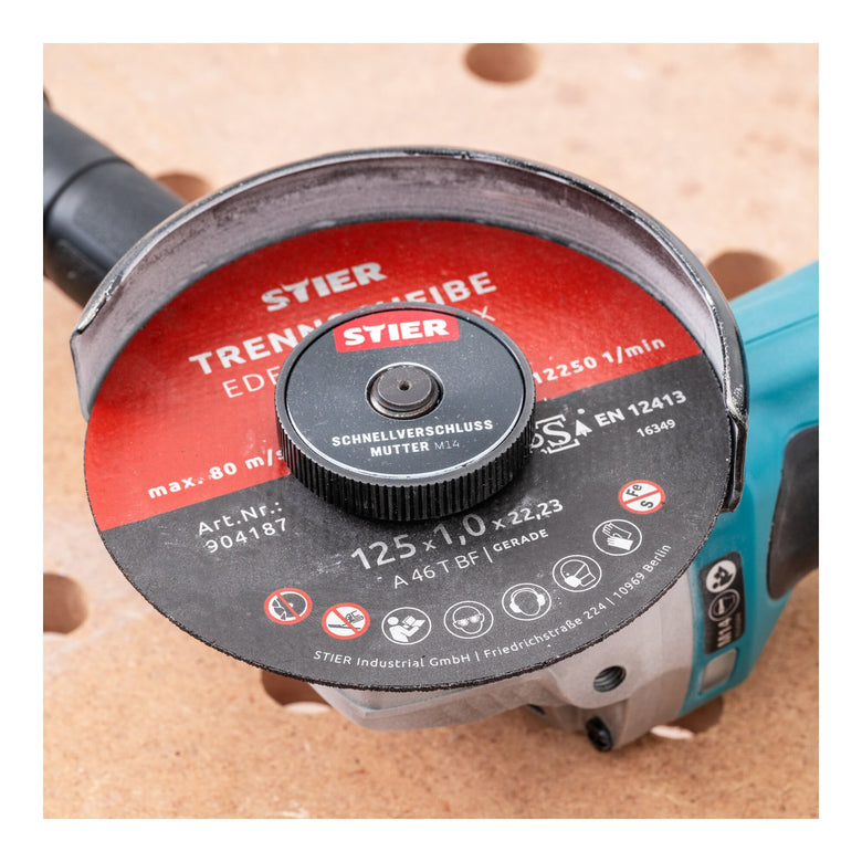 STIER quick-release nut M14 for angle grinders up to 230mm diameter