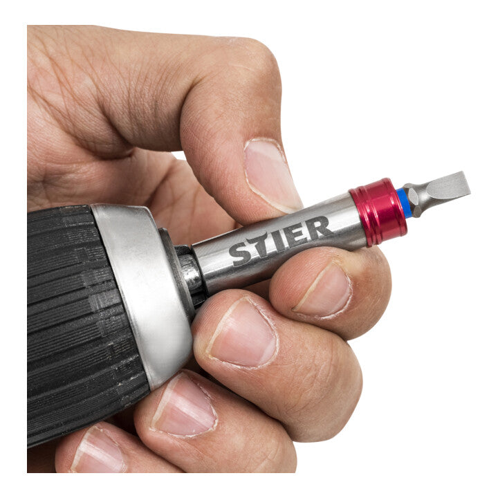 STIER Schnellwechsel-Bithalter 1/4'' magnetisch Sechskant 65 mm lang einhändiger