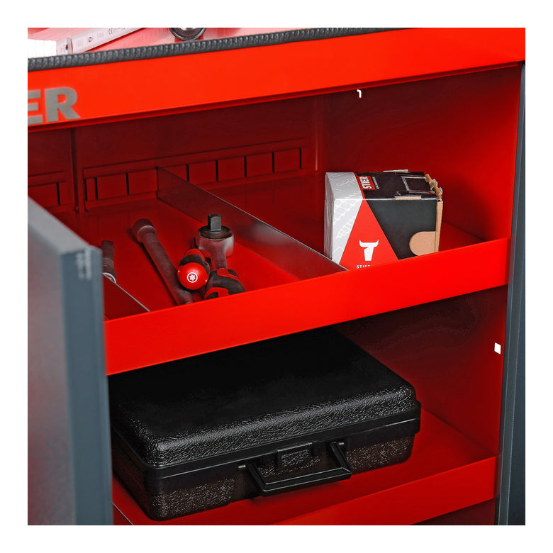 STIER Schrankwagen unbestückt mit 2 Einlegeböden 985x670x470 mm für Werkstatt
