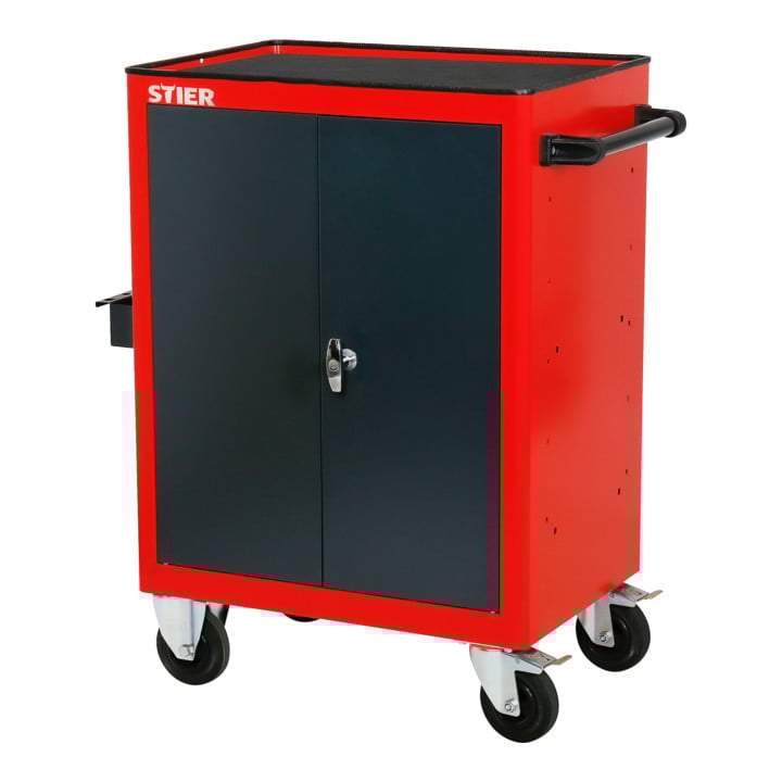 STIER Schrankwagen unbestückt mit 2 Einlegeböden 985x670x470 mm für Werkstatt
