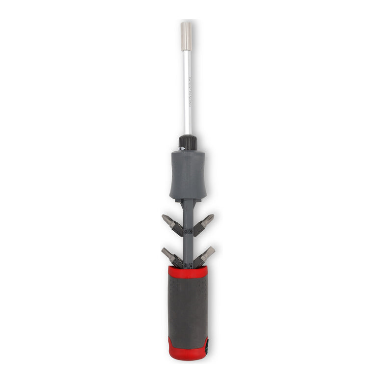 STIER screwdriver with bit magazine 13-piece magnetic holder left-hand tightening bits