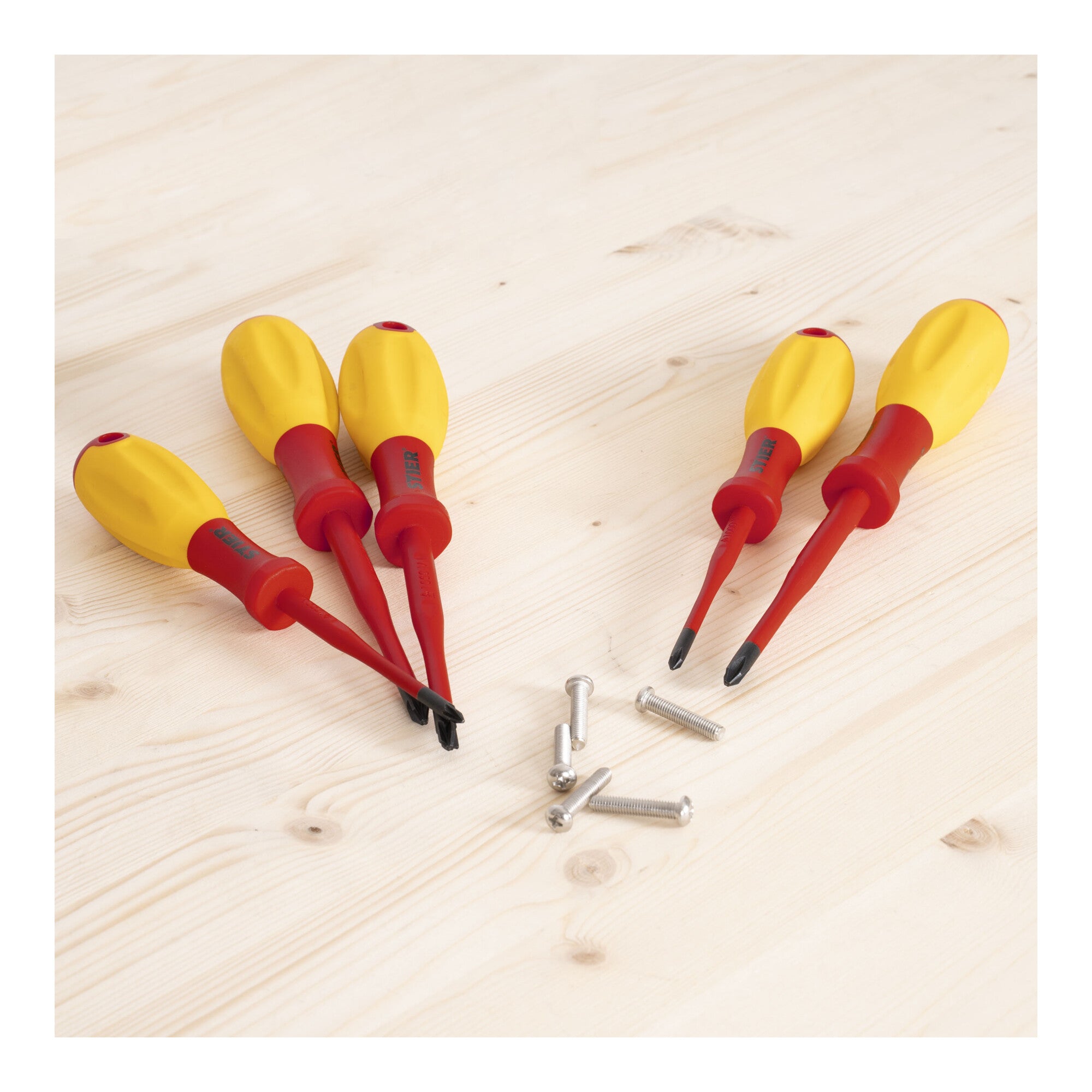 STIER screwdriver set slimVDE+ 9-piece 80 - 125 mm with slotted Phillips