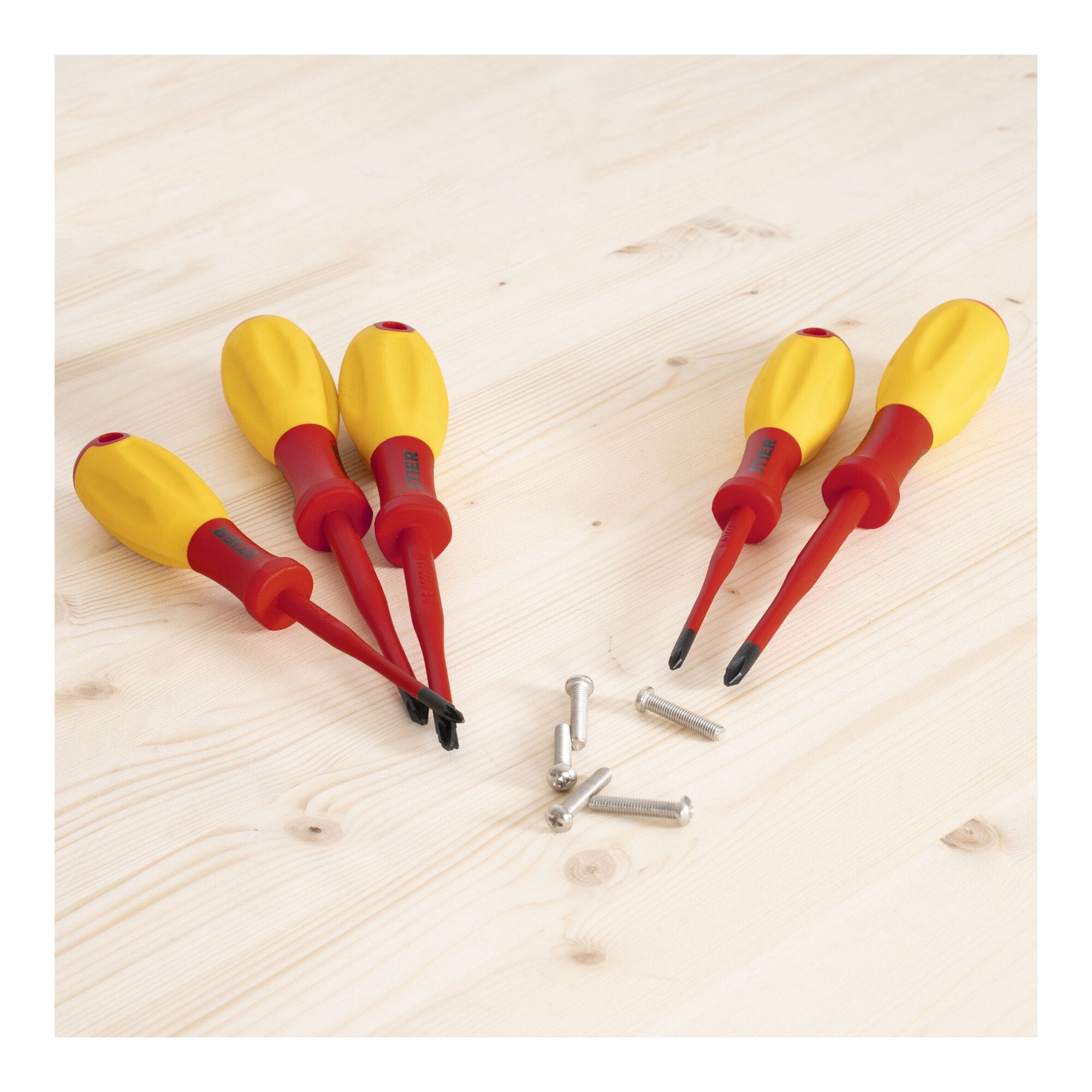 STIER Schraubendreher-Satz slimVDE+ 9-teilig 80 - 125 mm mit Schlitz Phillips