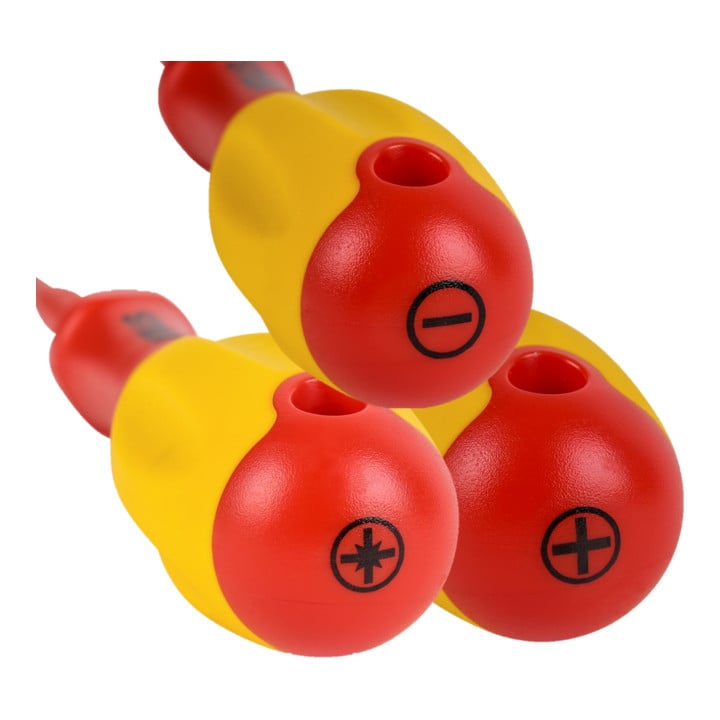 STIER Schraubendreher-Satz slimVDE+ 9-teilig 80 - 125 mm mit Schlitz Phillips