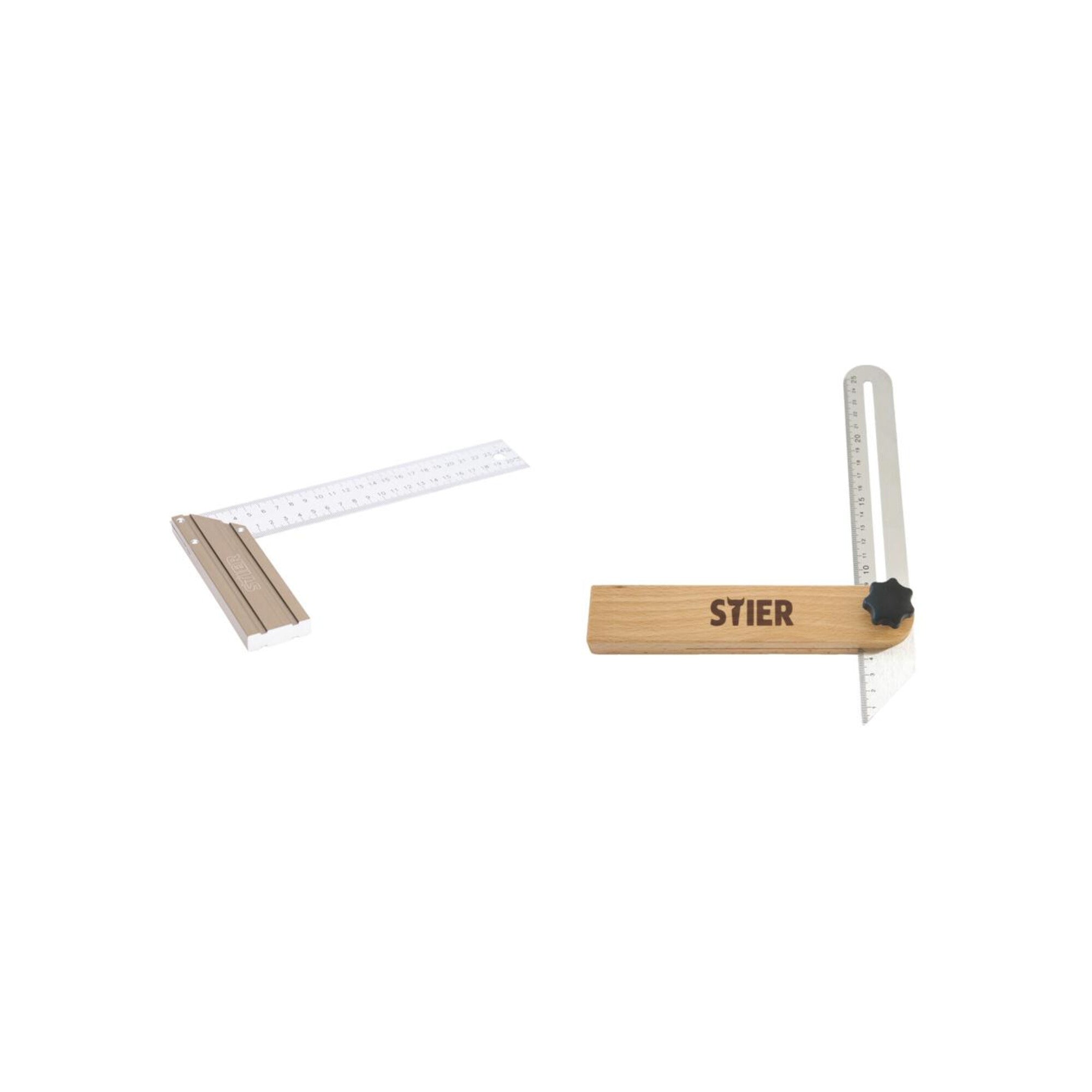 STIER carpenter's square 250 mm precision bevel 250 mm set (2 pieces)