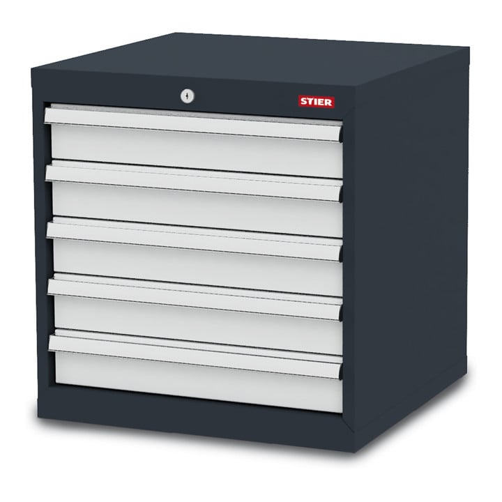 STIER Schubladenschrank mit 5 Schubladen BxTxH 600x575x620 mm