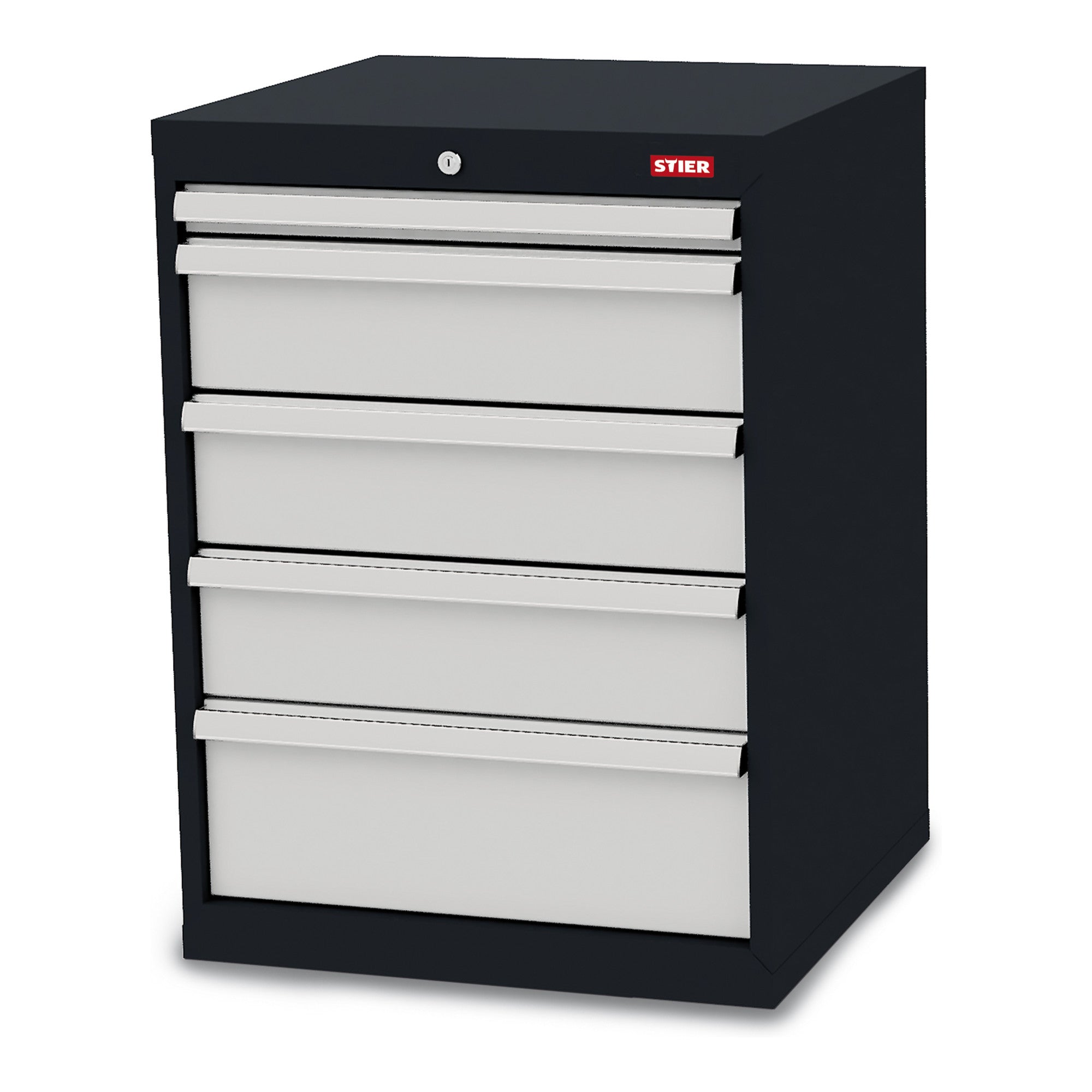 STIER drawer cabinet with 5 drawers | WxDxH 900x575x820 mm | Total load capacity 1000 kg | Panel heights 50 to 200 mm