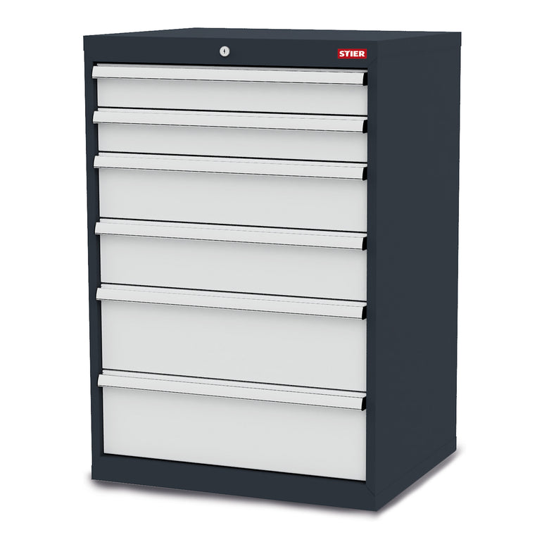 STIER drawer cabinet with 6 drawers WxDxH 600x575x1020 mm