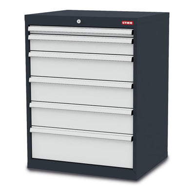 STIER Schubladenschrank mit 6 Schubladen BxTxH 700x575x920 mm