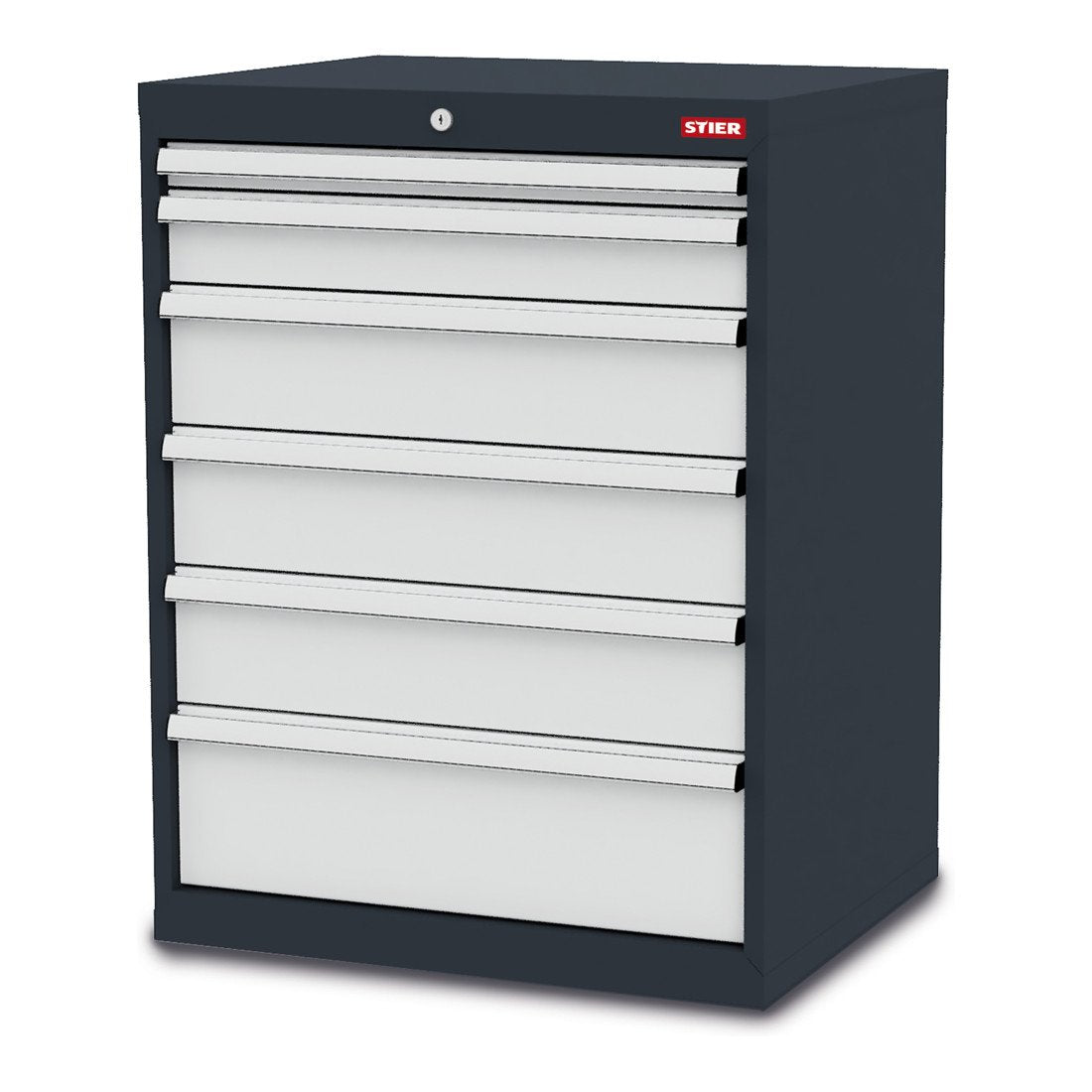 STIER Schubladenschrank mit 6 Schubladen BxTxH 700x575x920 mm