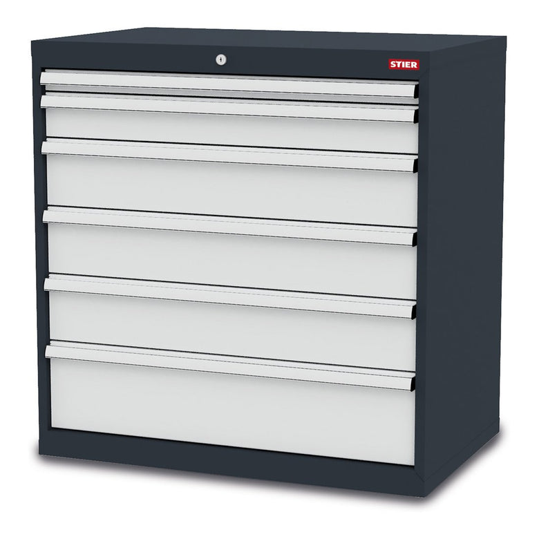 STIER Schubladenschrank mit 6 Schubladen BxTxH 700x575x920 mm