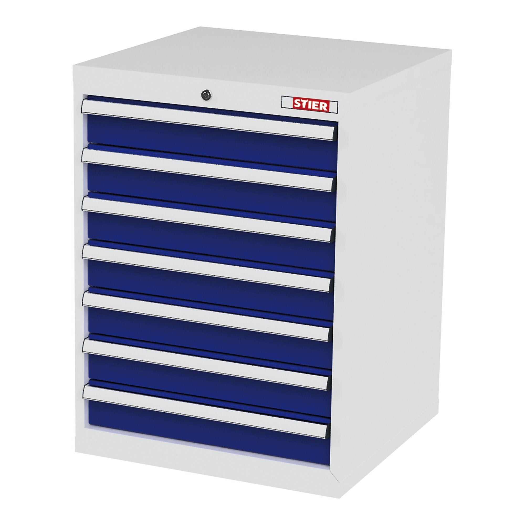 STIER drawer cabinet with 7 drawers WxDxH 600x575x820 mm RAL 7035 / RAL
