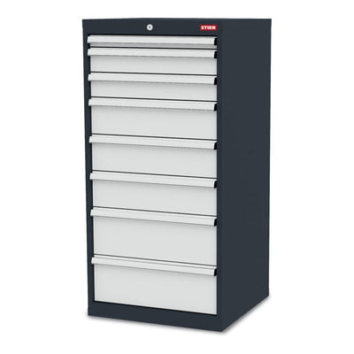 STIER Schubladenschrank mit 8 Schubladen BxTxH 600x575x1220 mm