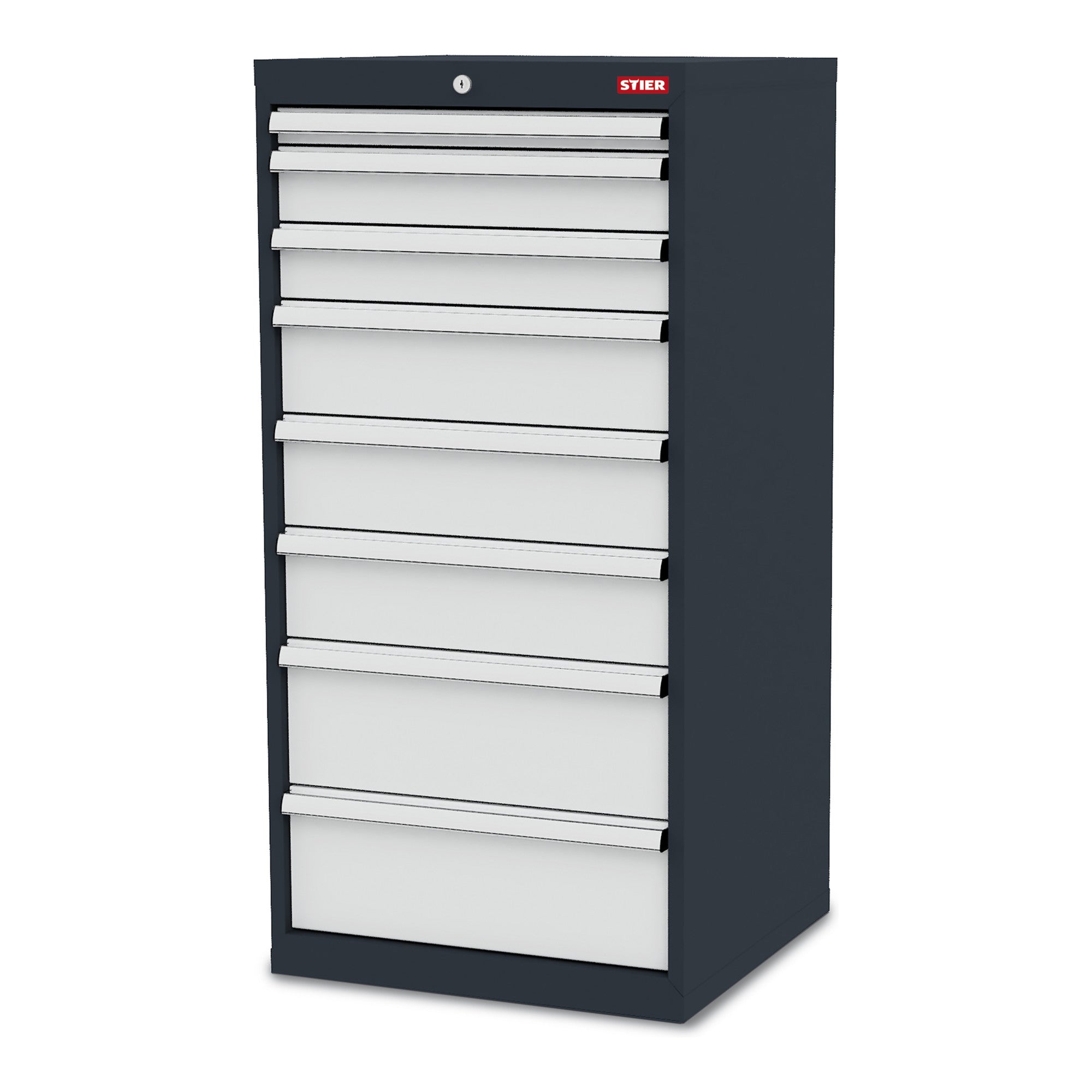 STIER drawer cabinet with 8 drawers WxDxH 600x575x1220 mm