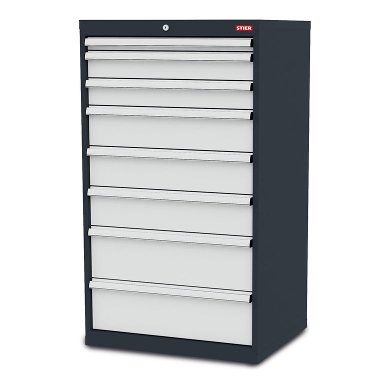 STIER drawer cabinet with 8 drawers WxDxH 600x575x1220 mm
