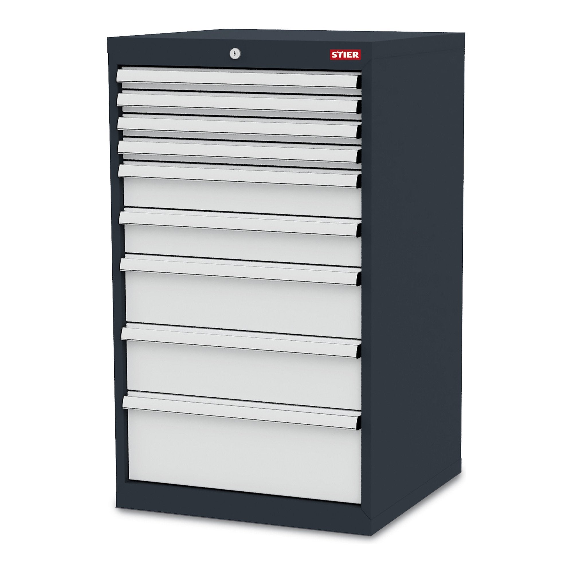 STIER drawer cabinet with 9 drawers WxDxH 600x575x1020 mm