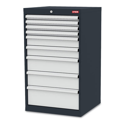 STIER drawer cabinet with 9 drawers WxDxH 600x575x1020 mm