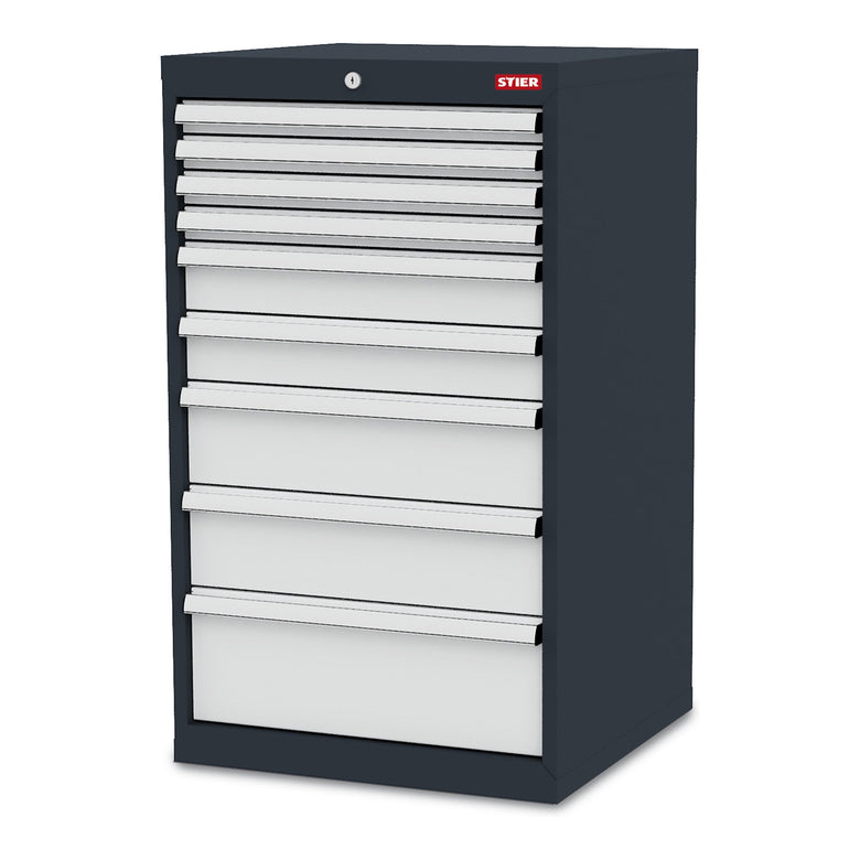 STIER drawer cabinet with 9 drawers WxDxH 600x575x1020 mm