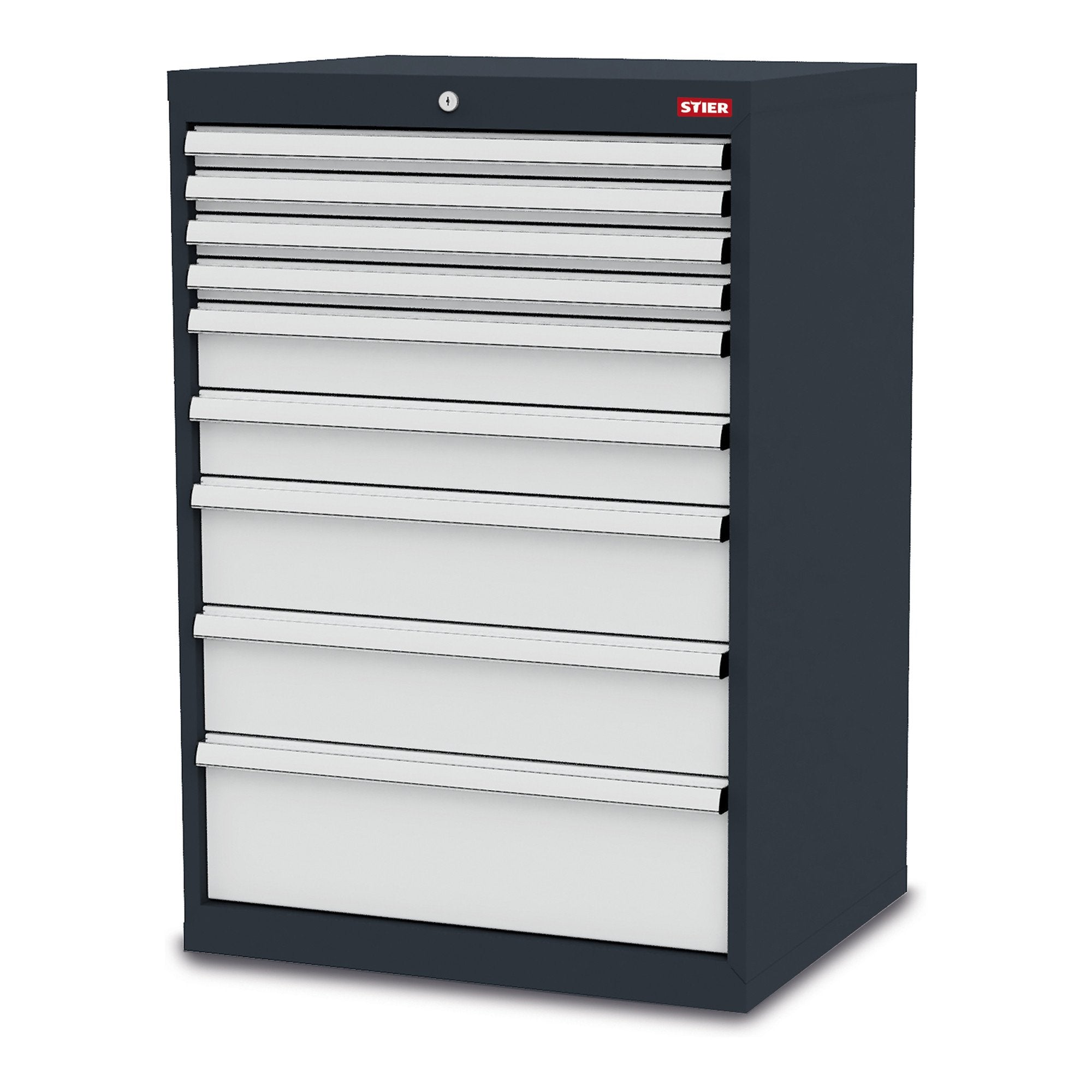 STIER drawer cabinet with 9 drawers WxDxH 700x575x1020 mm