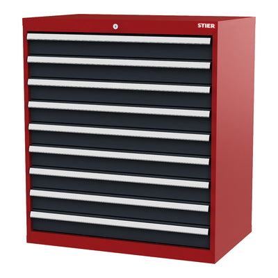 STIER drawer cabinet with 9 drawers WxDxH 900x575x1020 mm RAL 3020 / RAL