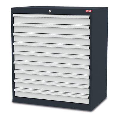 STIER drawer cabinet with 9 drawers WxDxH 900x575x1020 mm RAL 7016 / RAL