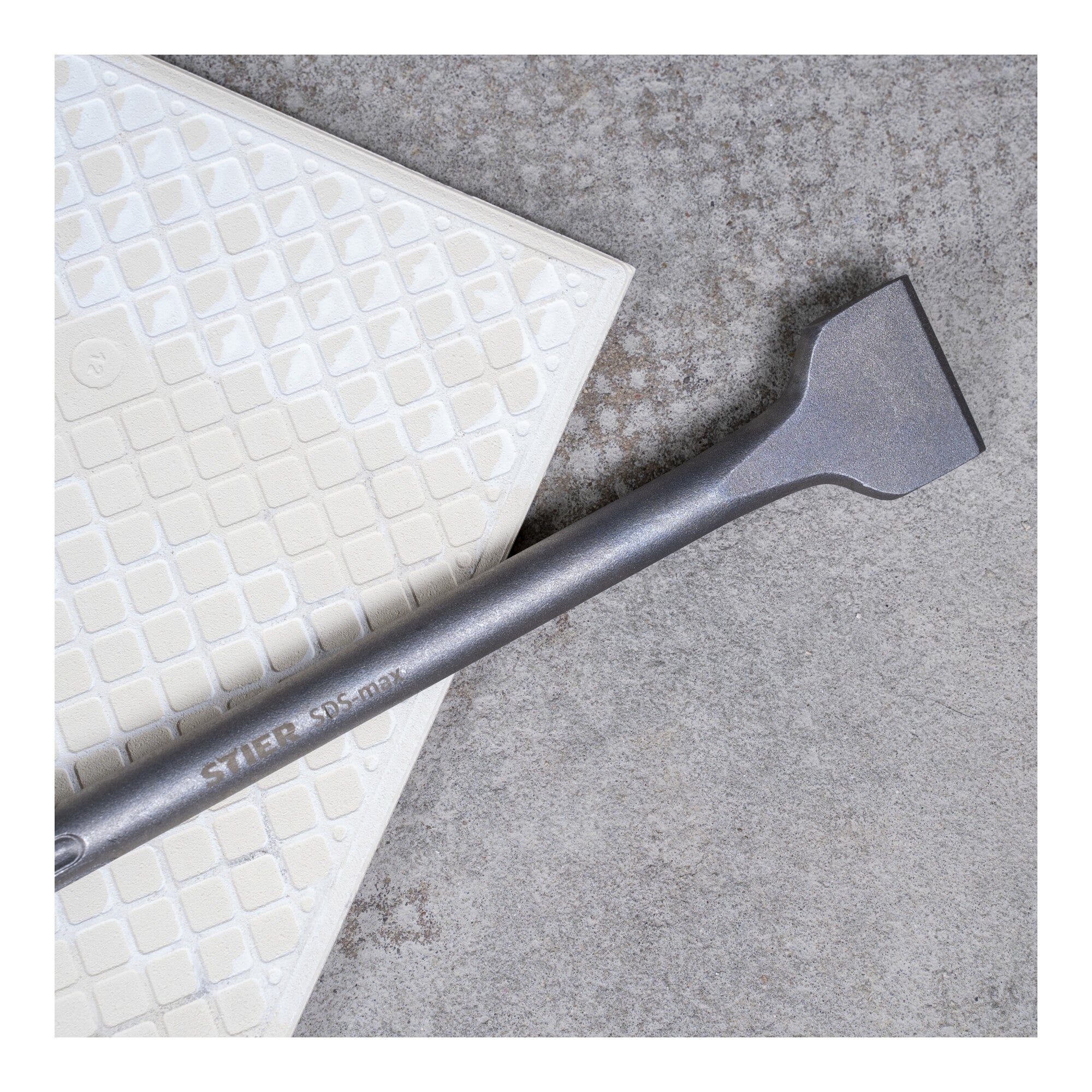 STIER SDS-max tile chisel, wide chisel 300 x 50 mm