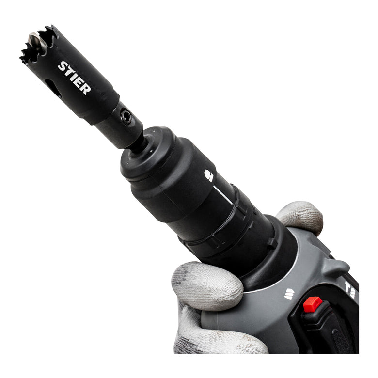 STIER SDS Plus adapter 1/2" 20 UNF for hole saws 14-32 mm including Allen key