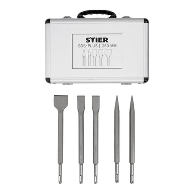 STIER SDS-Plus chisel set, 5 pieces, 250 mm