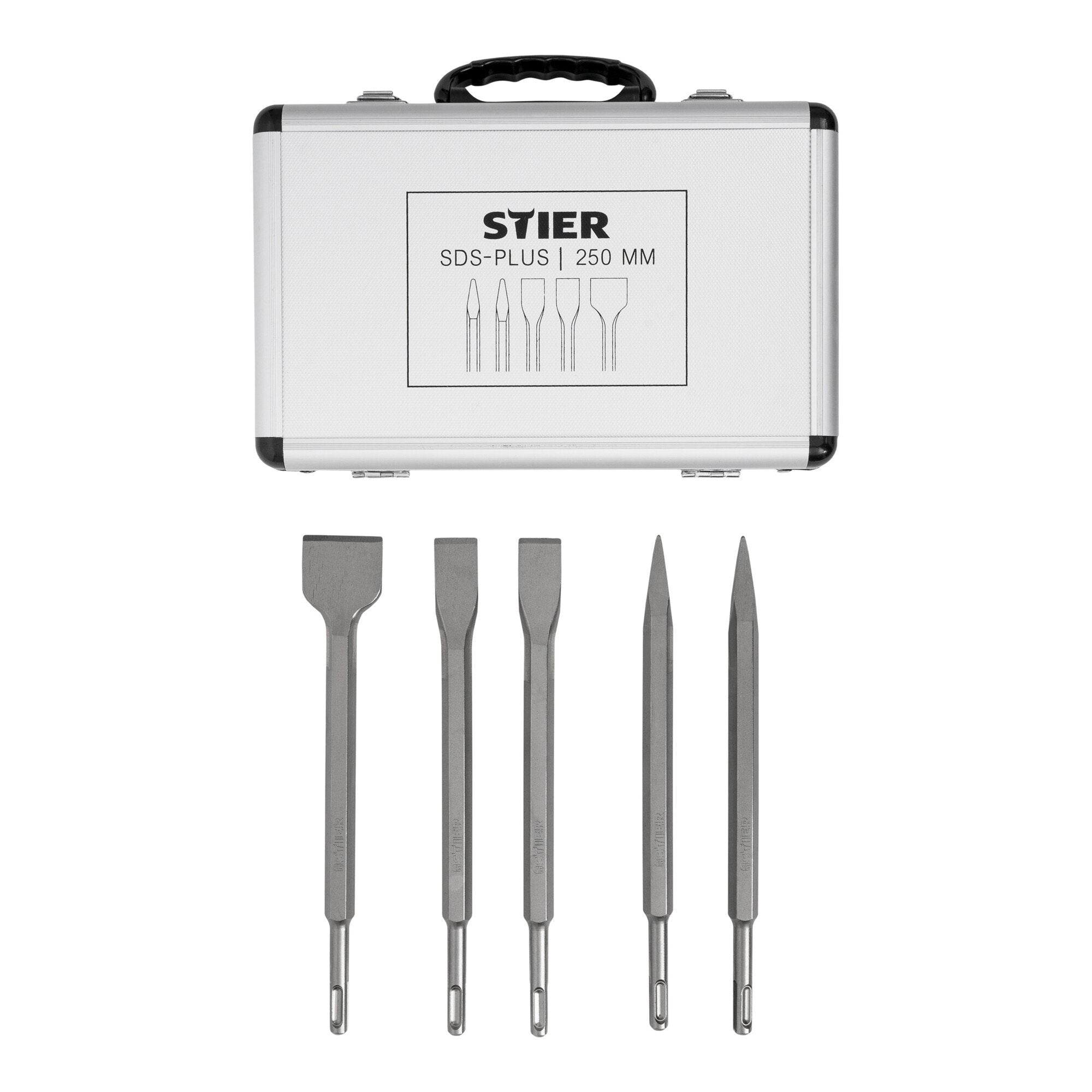 STIER SDS-Plus Meißelsatz 5-tlg. 250mm