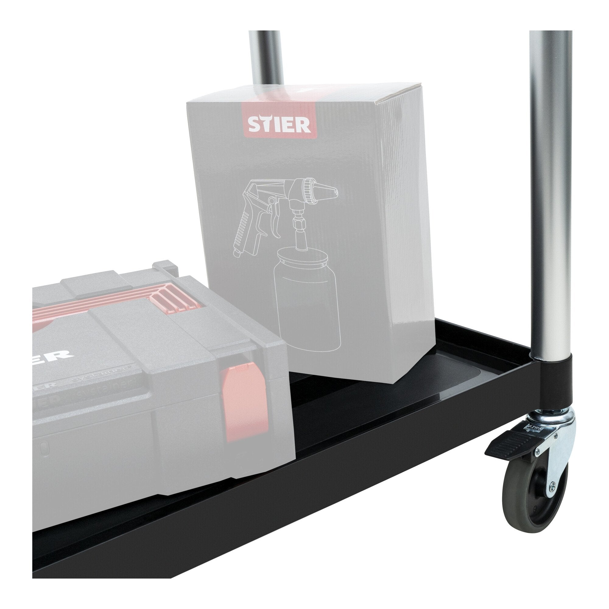 STIER Servierwagen Etagenwagen Schiebewagen schwarz Schiebegriffe diverse Größen