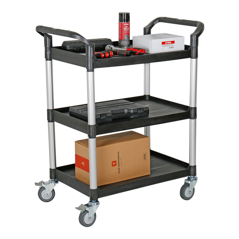 STIER Servierwagen Etagenwagen Schiebewagen schwarz Schiebegriffe diverse Größen