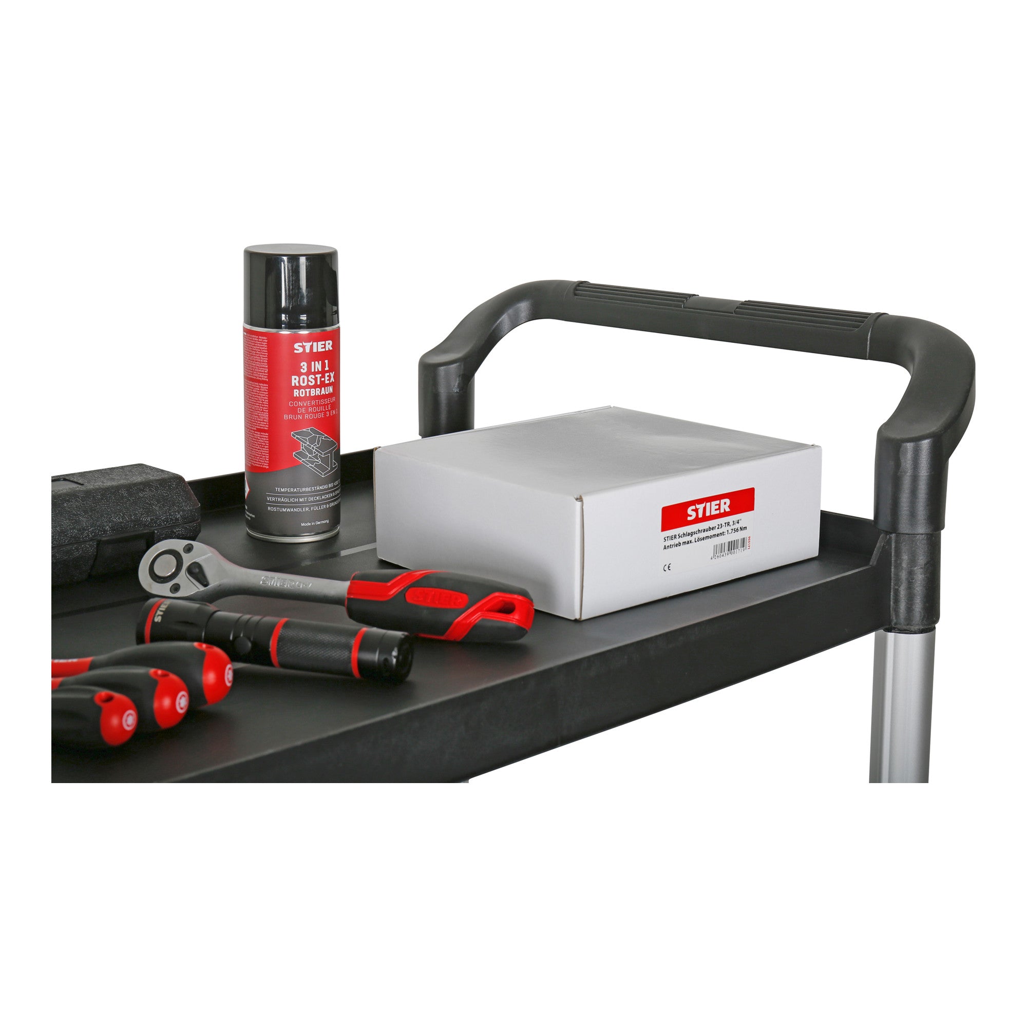 STIER Servierwagen Etagenwagen Schiebewagen schwarz Schiebegriffe diverse Größen