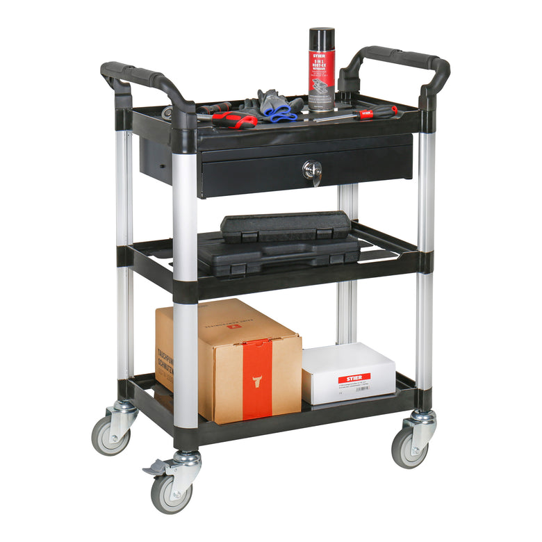 STIER Servierwagen Etagenwagen Schiebewagen schwarz Schiebegriffe diverse Größen