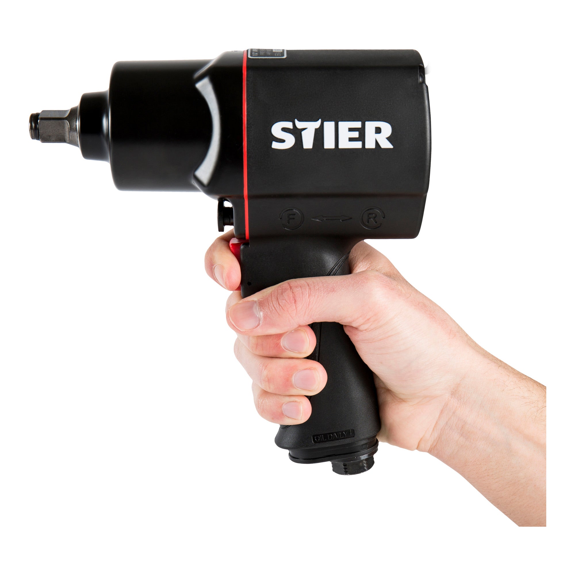 STIER pneumatic impact wrench 17-BBS set, 8 pieces, max. loosening torque 1,756 Nm
