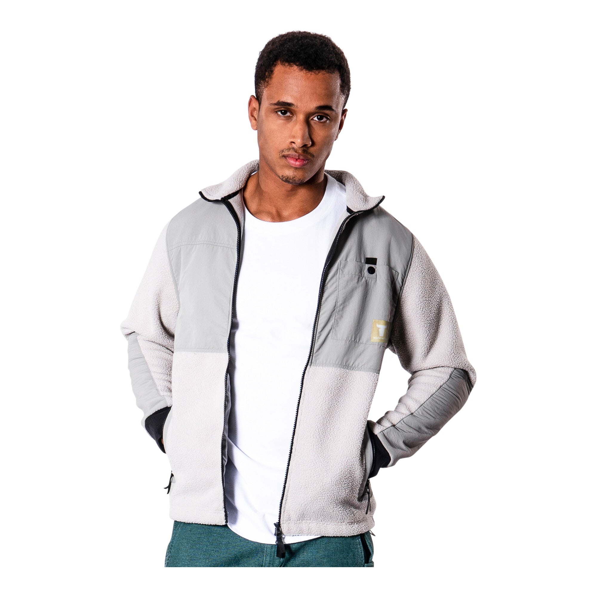 STIER Sherpa Fleece S Ice Grey