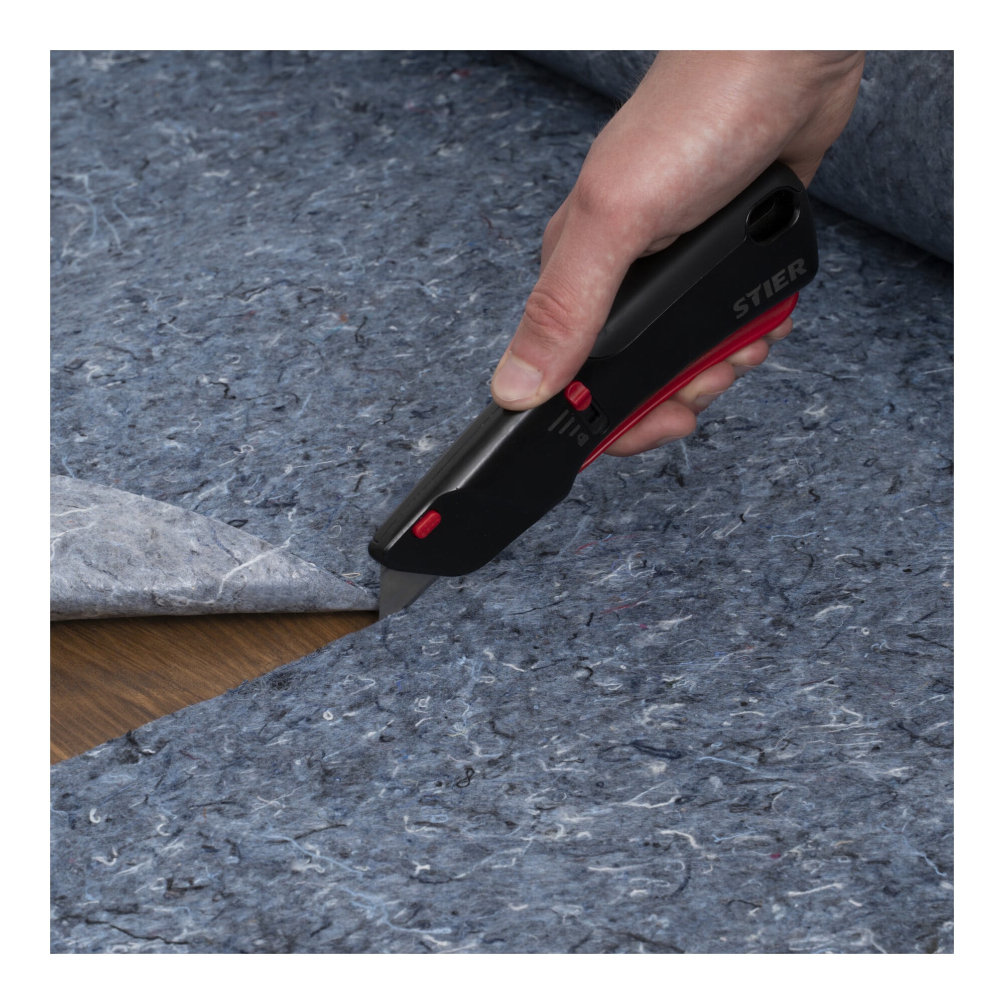 STIER Sicherheits-Cuttermesser Premium mit 10 Ersatz-Klingen automatischem