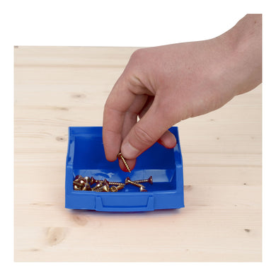 STIER open-fronted storage box blue 100x82x52mm