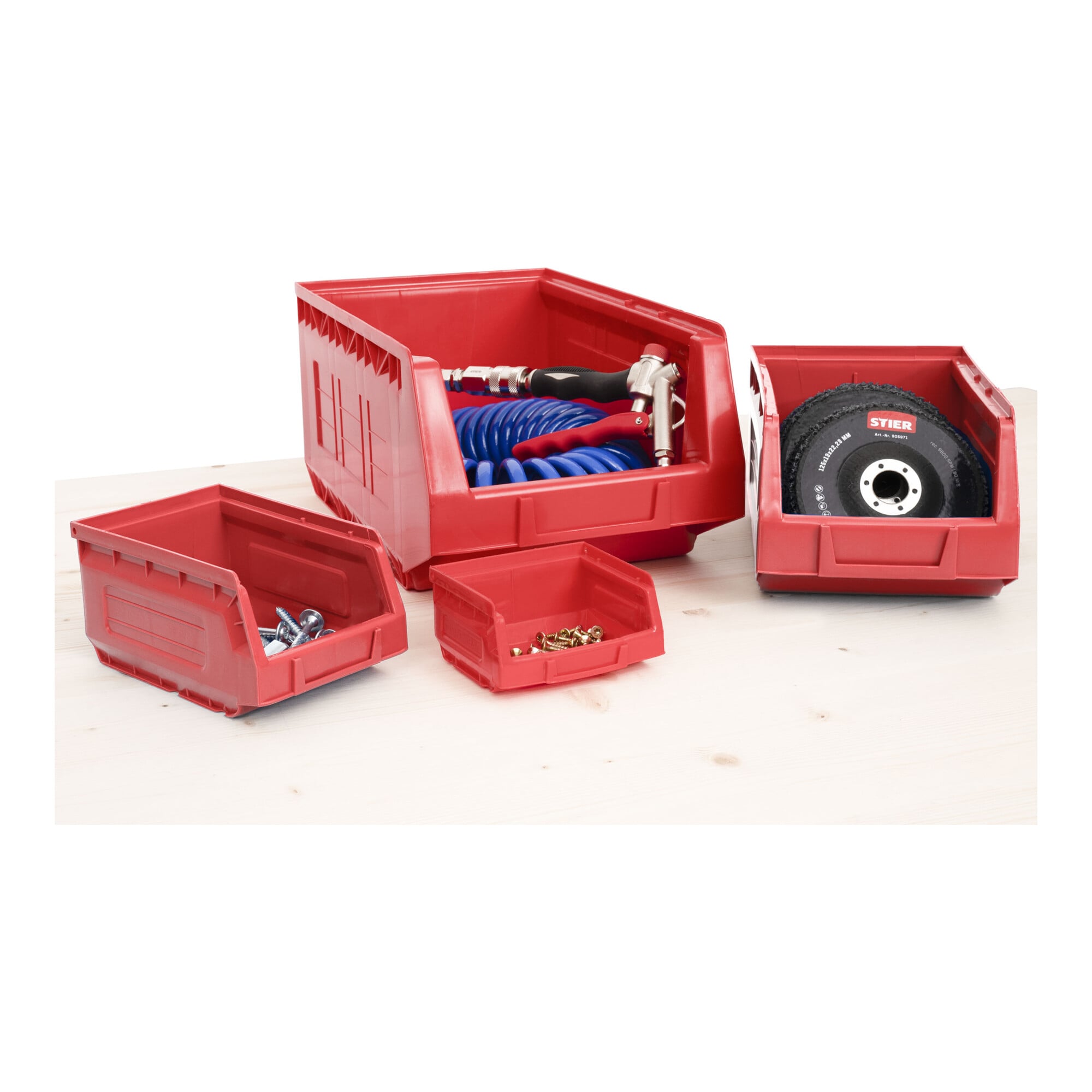 STIER Sichtlagerkasten rot 100x82x52mm